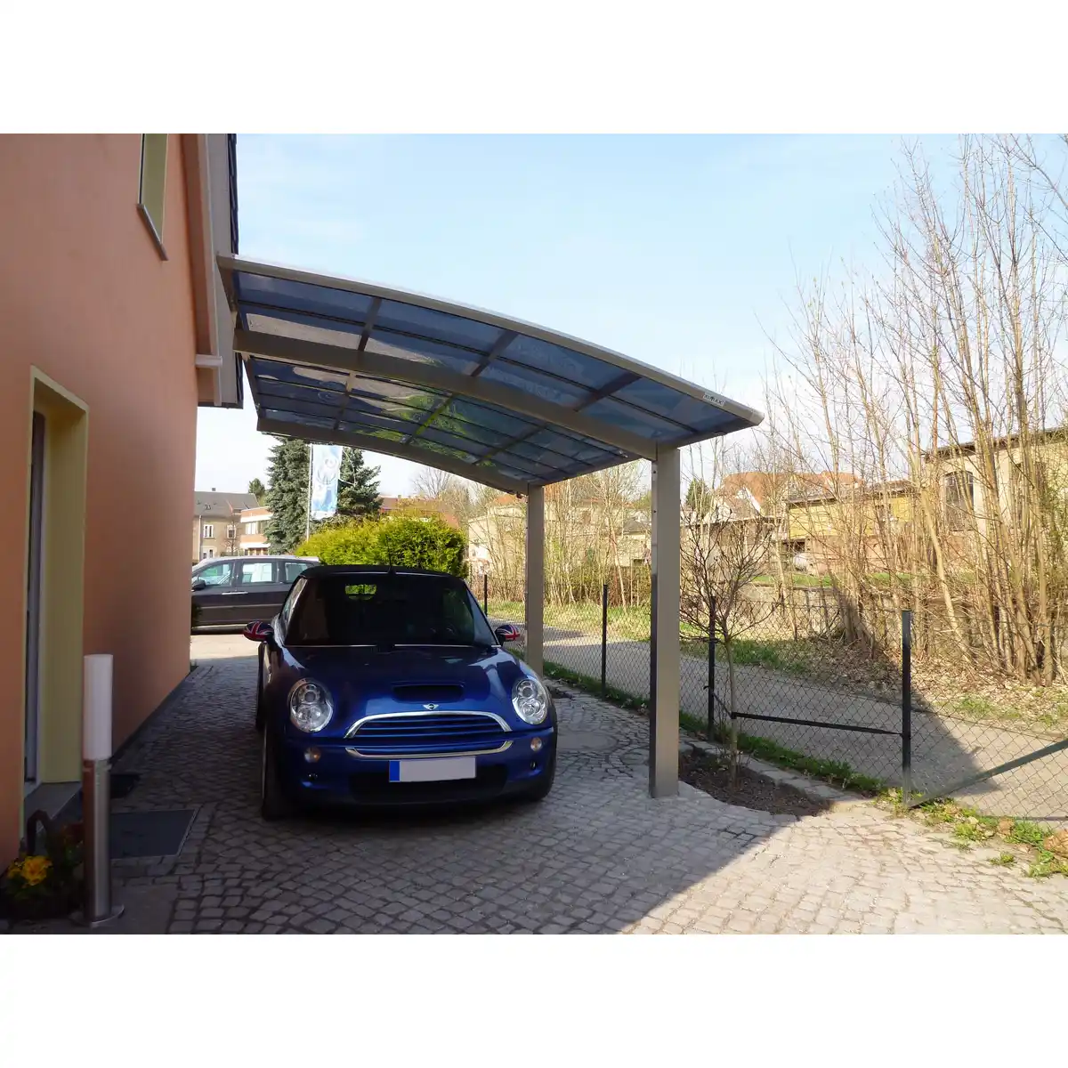 Bild 1 von Ximax Einzelcarport 'Portoforte Typ 80 SC' edelstahlfarben 270 x 495 x 298 cm