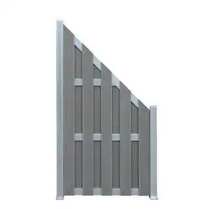 toom Zaunelement 'Jan' WPC/Aluminium grau 90 x 180/90 cm