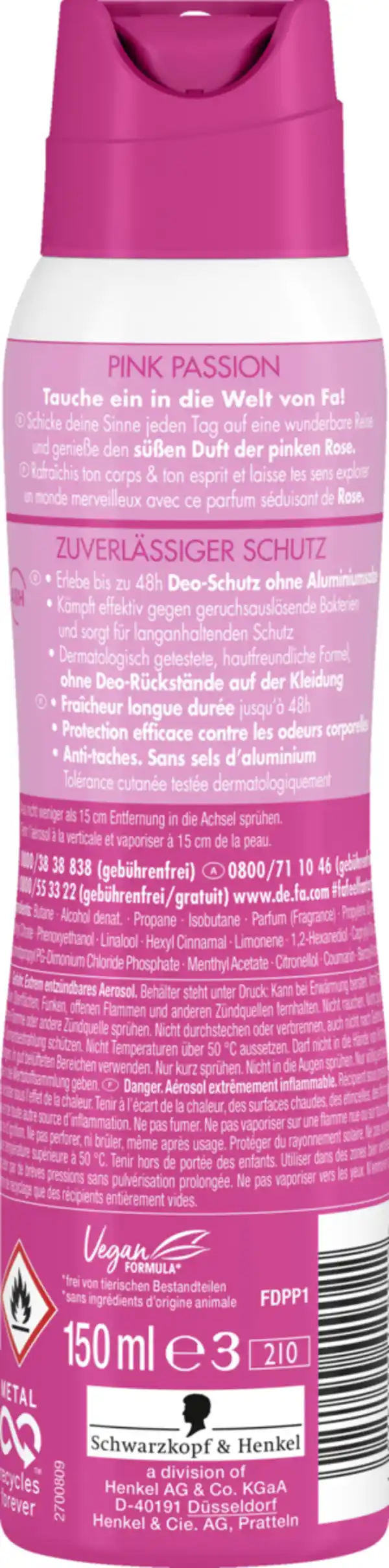 Bild 2 von Fa Deospray Pink Passion, 150 ml