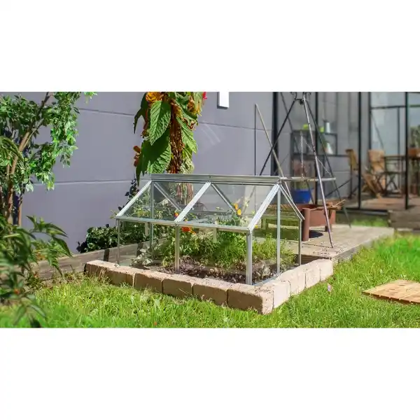 Bild 1 von Vitavia Frühbeet 'Gaia Jumbo' 83 x 119 cm mit 3 mm Sicherheitsglas aluminiumfarben