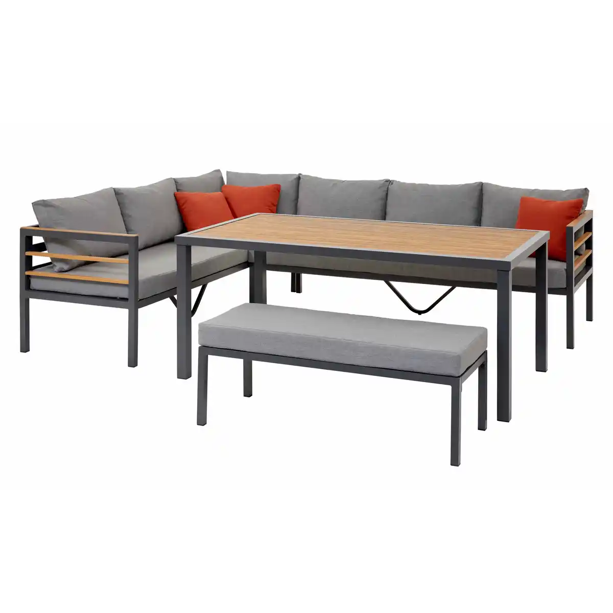 Bild 1 von Ecklounge 'Selma' grau/braun 3-teilig