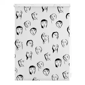 Lichtblick Rollo Klemmfix, ohne Bohren, blickdicht, Faces - Schwarz