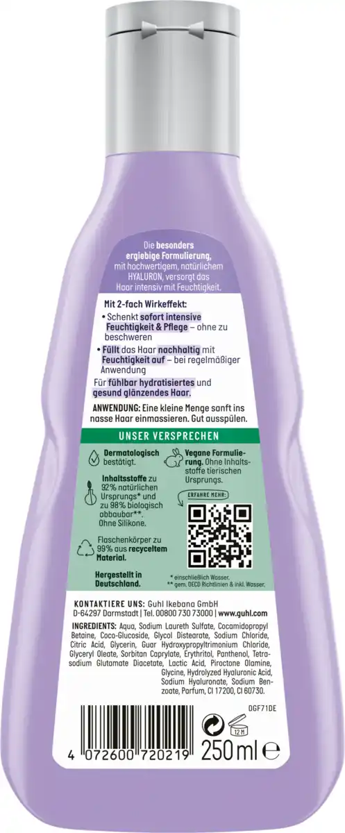 Bild 2 von Guhl Hyaluron+ Pflege Feuchtigkeits-Shampoo, 250 ml