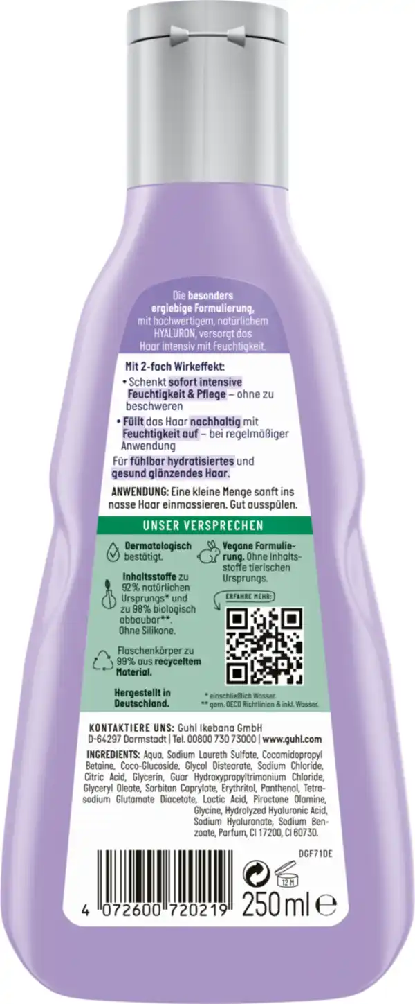 Bild 2 von Guhl Hyaluron+ Pflege Feuchtigkeits-Shampoo, 250 ml