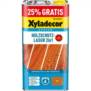 Xyladecor Holzschutz-Lasur 2in1 5l Promo Teak matt 4 + 1 l