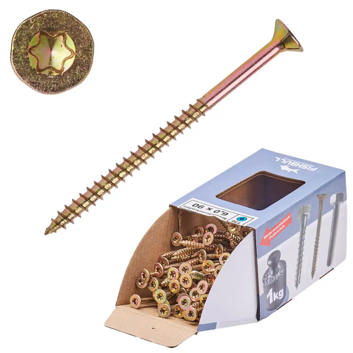 Bild 1 von Spanplattenschraube 6,0 x 90 Senkkopf Teilgewinde IVZ 1 kg