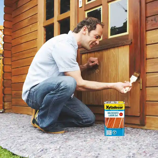 Bild 4 von Xyladecor Holzschutz-Lasur 2in1 5l Promo Palisander matt 4 + 1 l