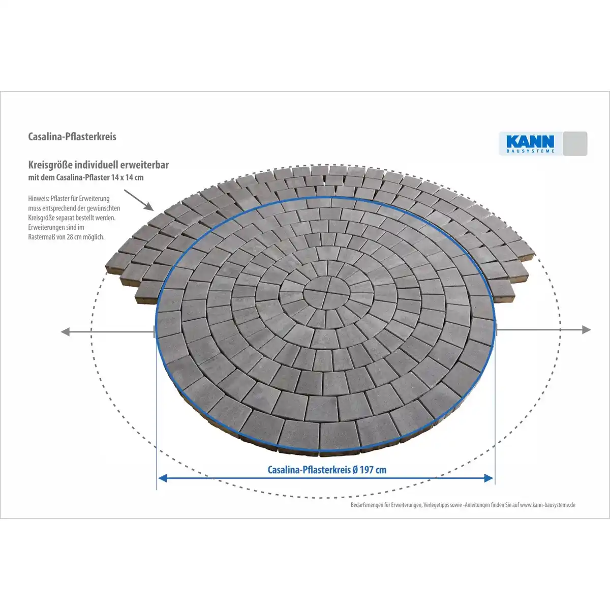 Bild 4 von Kann Pflasterkreis Casalina Ø 197 cm x 6 cm Vulkananthrazit