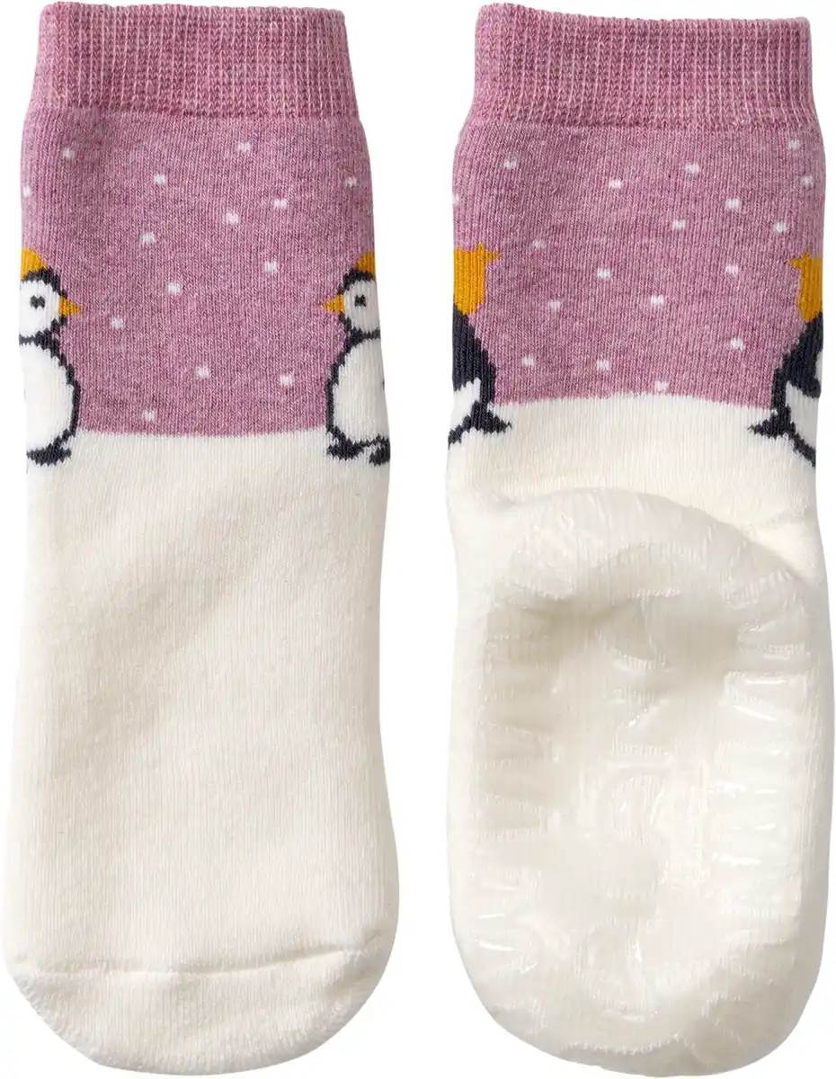 Bild 1 von ALANA Stoppersocken mit Pinguin-Motiv, beige & rosa, Gr. 21/22