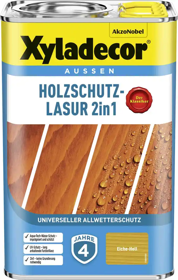 Bild 1 von Xyladecor Holzschutz-Lasur 4 L eiche-hell 2in1