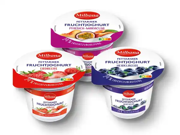 Bild 1 von Milbona Fettarmer Fruchtjoghurt,  250 g