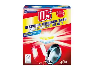 W5 Geschirr-Reiniger-Tabs Multi-Active All in 1,  40 St