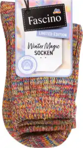 Fascino Socken in Strick-Optik mit Umschlagbund bunt Gr. 35-38