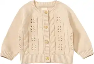 ALANA Strickjacke mit Ajour-Muster, beige, Gr. 68