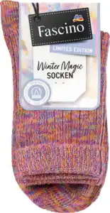 Fascino Socken in Strick-Optik mit Umschlagbund lila Gr. 35-38