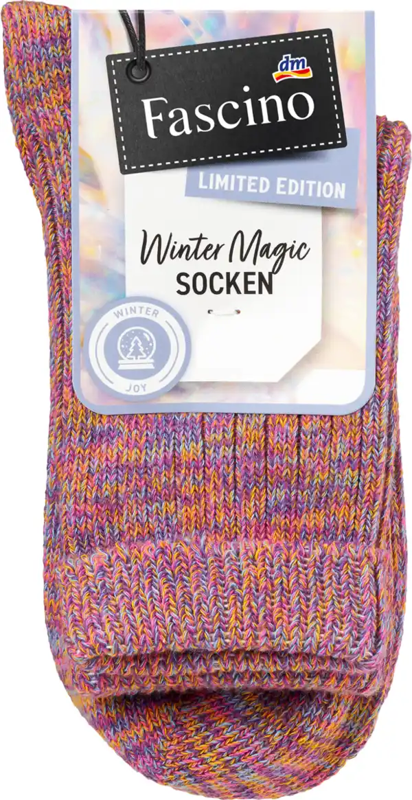 Bild 1 von Fascino Socken in Strick-Optik mit Umschlagbund lila Gr. 35-38