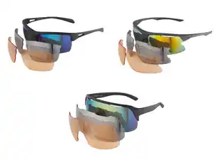 CRIVIT Sportbrille mit Wechselgläsern, hergestellt mit recyceltem Material