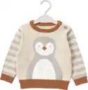 Bild 1 von ALANA Pullover mit Pinguin-Motiv, beige & grau, Gr. 86