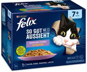 Felix Senior Gemischte Vielfalt in Gelee Katzenfutter 12 x 85g