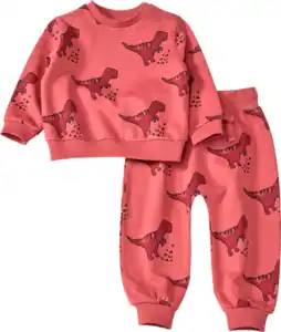 ALANA Set mit Sweatshirt & Hose mit Dino-Muster, rot, Gr. 80