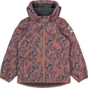 Mikk-Line Softshelljacke mit Vogel-Muster, rosa, Gr. 122/128