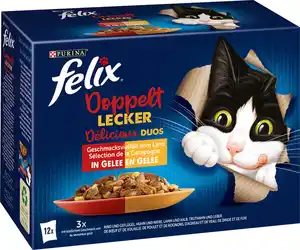 Felix Doppelt Lecker Geschmacksvielfalt vom Land Katzenfutter 12 x 85g