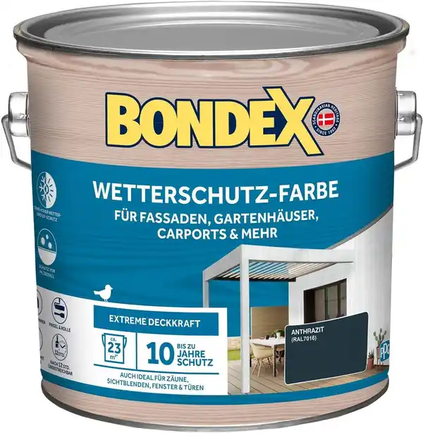 Bild 1 von Bondex Wetterschutzfarbe 2,5 L anthrazit