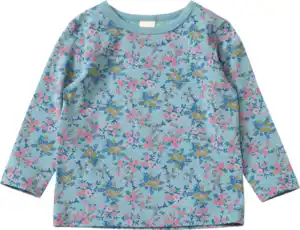 ALANA Langarmshirt Pro Climate mit Blumen-Muster, blau, Gr. 74