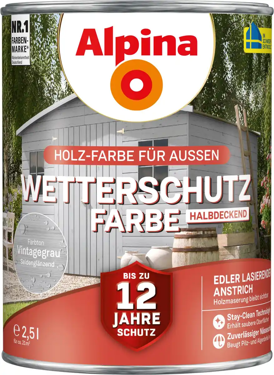 Bild 1 von Alpina Wetterschutzfarbe 2,5 L vintagegrau