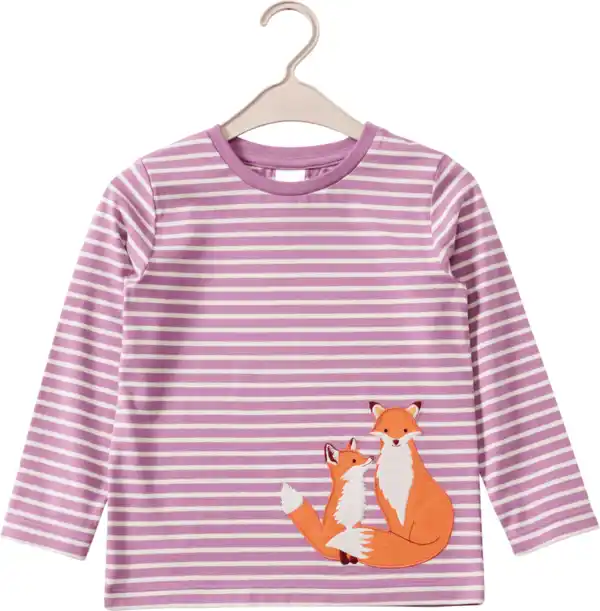 Bild 1 von ALANA Langarmshirt mit Fuchs-Applikation, lila, Gr. 98