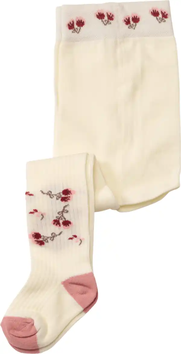 Bild 1 von ALANA Strumpfhose mit Blumen-Motiv, beige, Gr. 74/80