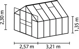 Vitavia Gewächshaus Mars 8300 254 x 317 cm 6 mm Hohlkammerplatten