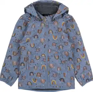 Mikk-Line Softshelljacke mit Regenbogen-Muster, blau, Gr. 122/128