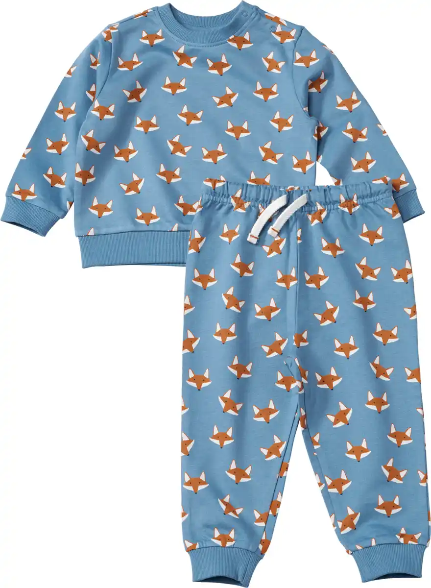 Bild 1 von ALANA Set mit Sweatshirt & Hose mit Fuchs-Muster, blau, Gr. 80