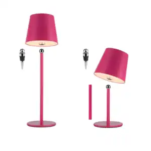 LED-Akku-Tischleuchte Boteria, inkl. Flaschenaufsatz, 2er Set, pink