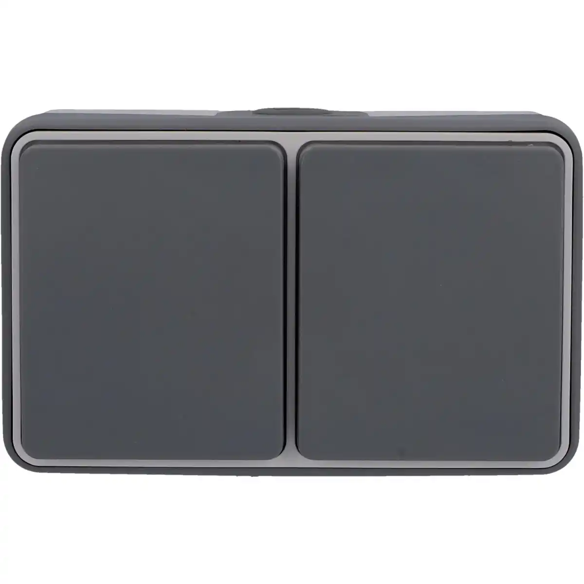 Bild 1 von Unitec Steckdose 2-fach Feuchtraum Mini, dunkelgrau, Aufputz, waagerecht