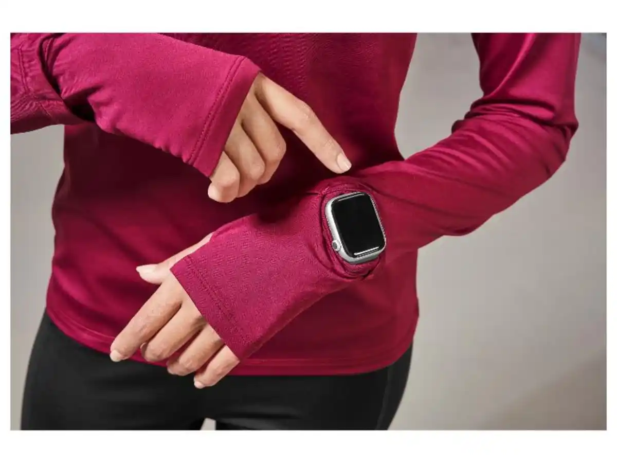Bild 4 von CRIVIT Damen Funktionsshirt, mit Smartwatchöffnung