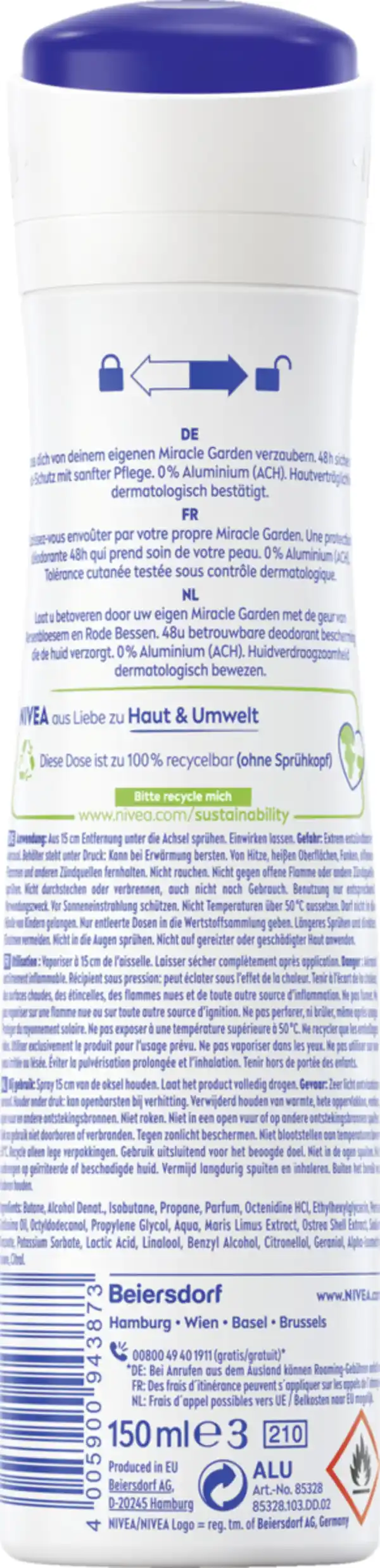 Bild 2 von NIVEA Deospray miracle Garden Kirschblüte, 150 ml