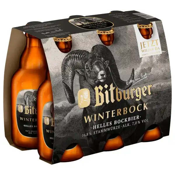 Bild 1 von Bitburger Winterbock Helles Bockbier 6 x 0,33l in der Flasche