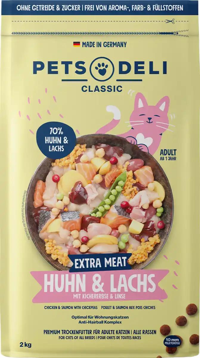 Bild 1 von Pets Deli Trockenfutter Extra Meat Huhn & Lachs mit Kichererbsen und Linsen, 2 kg