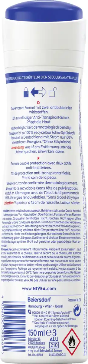 Bild 2 von NIVEA Dry Comfort Anti-Transpirant Spray, 150 ml
