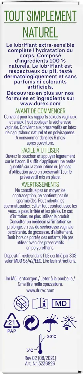 Bild 2 von Durex naturals Gleitgel Extra Sensitive, 50 ml