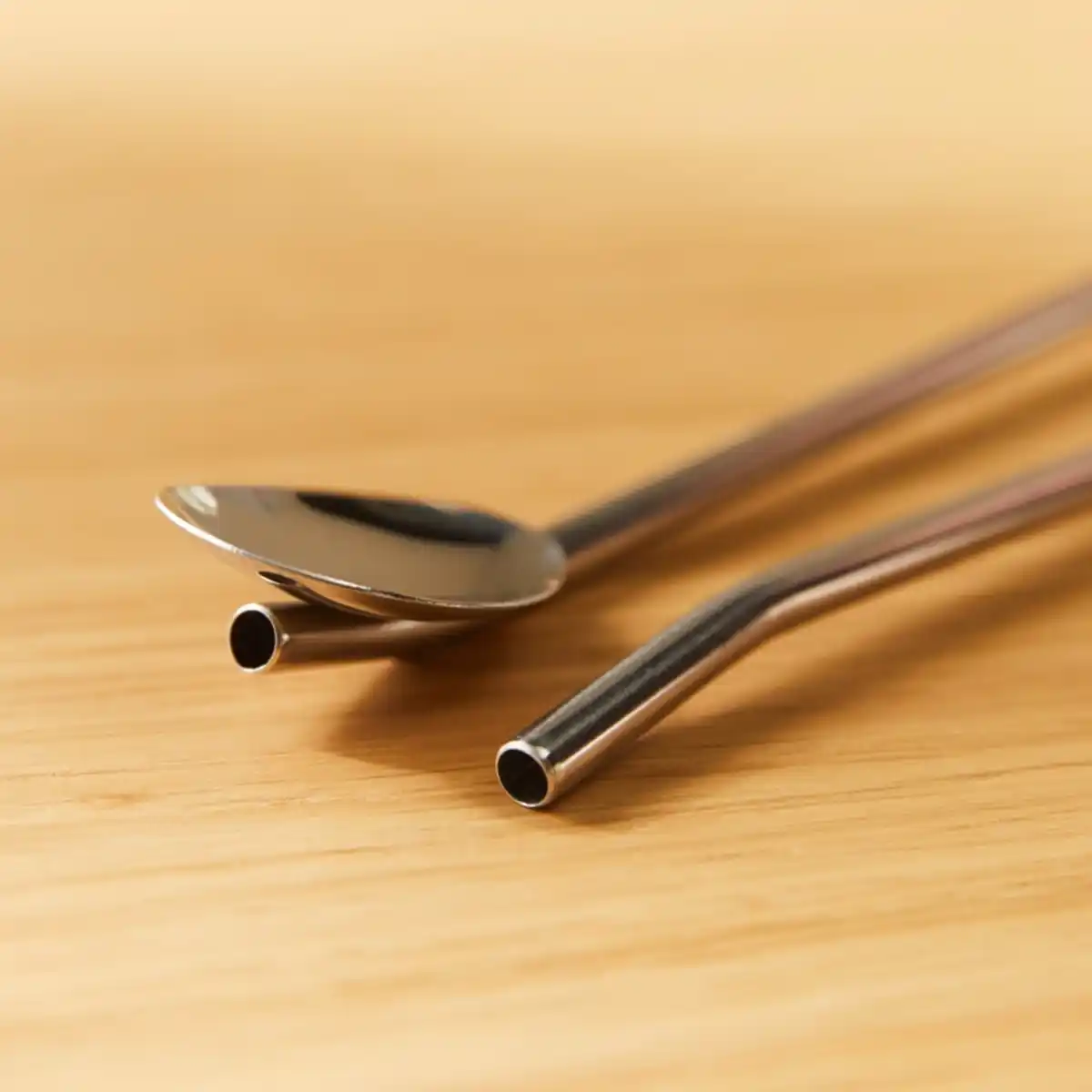 Bild 2 von Langstiel-Löffel mit Strohhalm, 6er-Set