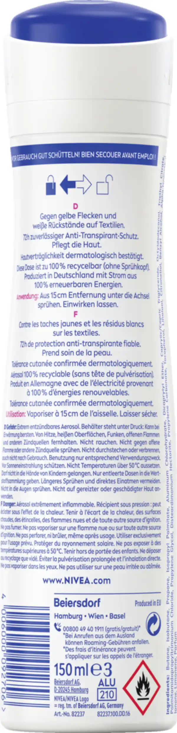 Bild 2 von NIVEA Black & White Invisible Clear Anti-Transpirant Spray, 150 ml