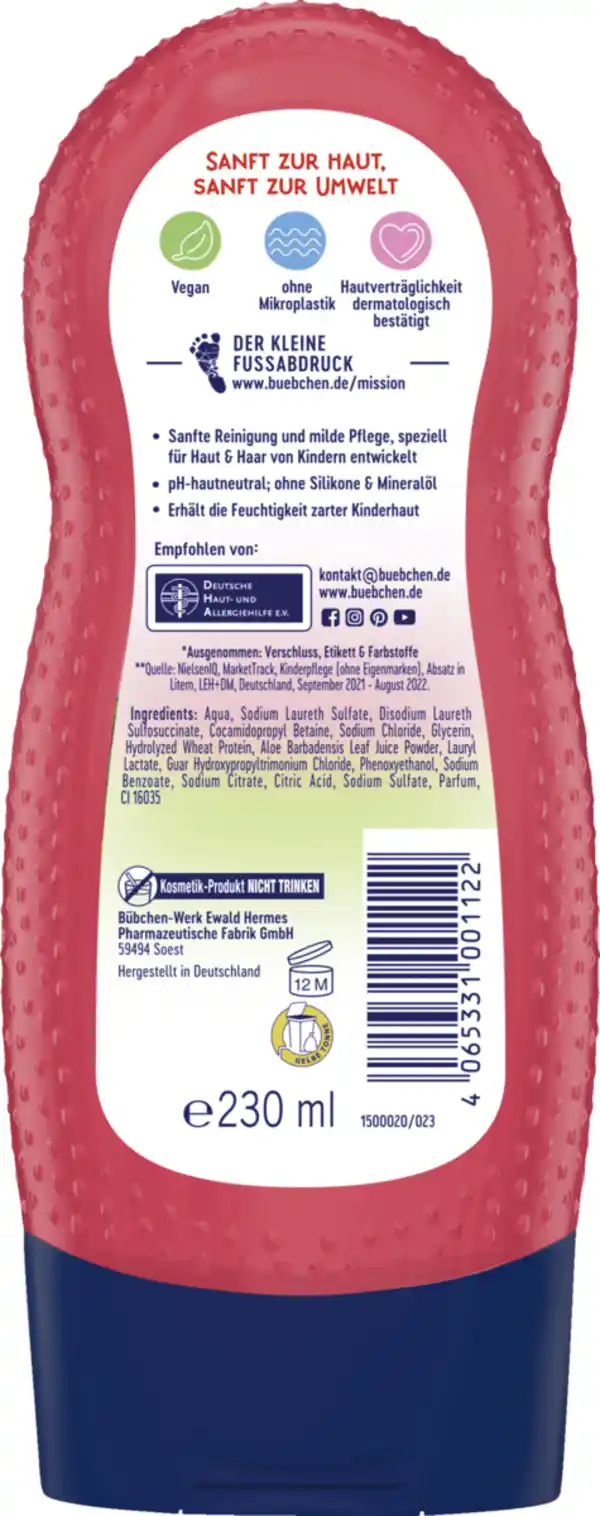 Bild 2 von Bübchen 2in1 Shampoo & Duschgel Himbeerspaß, 230 ml