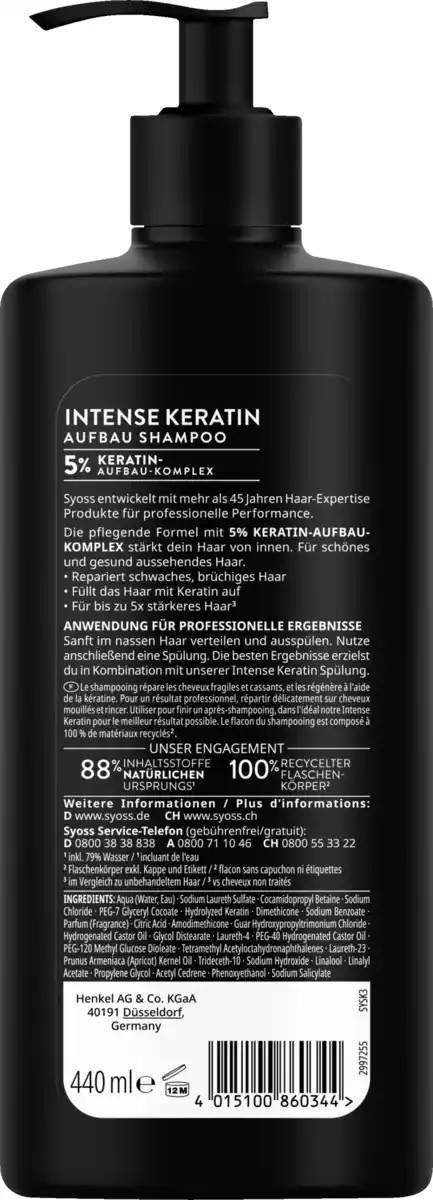 Bild 2 von Syoss Shampoo Intense Keratin, 440 ml