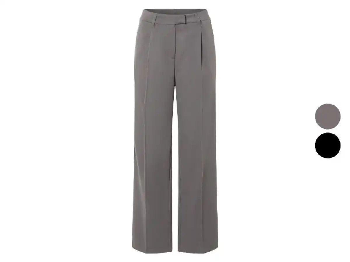 Bild 1 von esmara® Damen Wide-Leg-Bundfaltenhose, hohe Leibhöhe