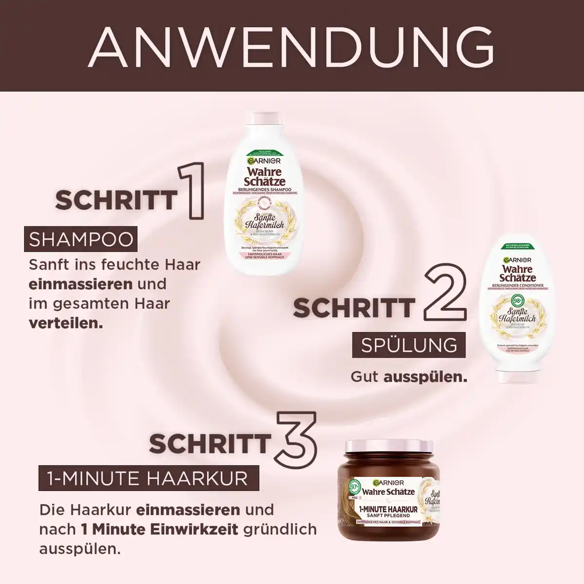 Bild 4 von Garnier Wahre Schätze Shampoo Sanfte Hafermilch Empfindliches Haar & Sensible Kopfhaut, 250 ml