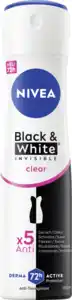 NIVEA Black & White Invisible Clear Anti-Transpirant Spray, 150 ml