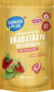 GENUSS PLUS Gefriergetrocknete Erdbeeren in Scheiben Maxipack, 60 g